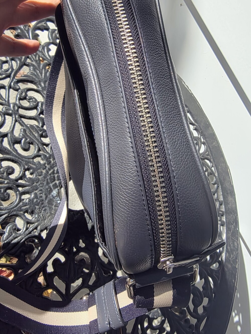 Coach Charles Flight Shoulder/Crossbody Bag, Blue Leather - Picture 7 of 11